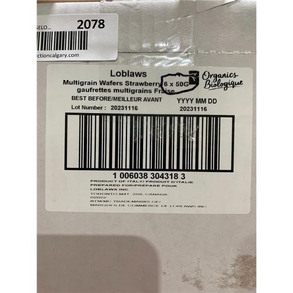 CASE LOT - Loblaws Multigrain Wafers Strawberry 6 x 50g