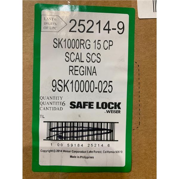 Weiser Regina SafeLock Hall & Closet Door Knobs Set of 6