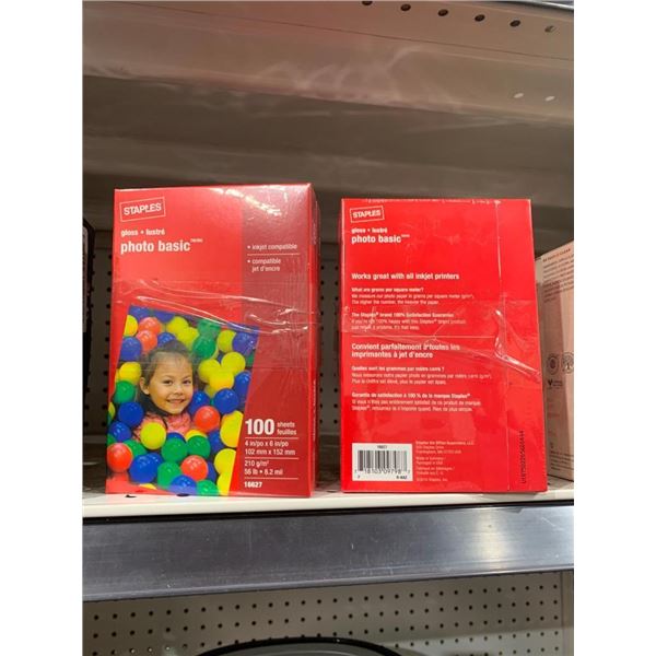 Staples Gloss Photo Basics 100 Sheets 4"x6" Lot of 2