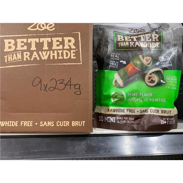 Better Than Rawhide Mint Flavor Mini Bones for Dogs 9 x 234g