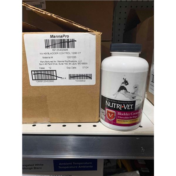 Nutri+Vet Bladder Control Chewables for Dogs 90tablets x 12 bottles