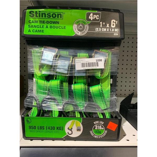Stinson Cam Tie-Down 4 Pc 1" x 6' 950lb