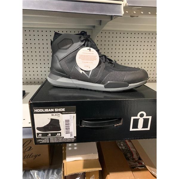 Icon Hooligan Riding Shoes Black Mens Size 12