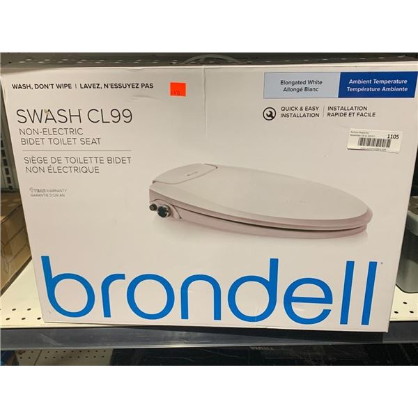 Brondell Swash CL99  Non-Electric Bidet Toilet Seat Elongated White