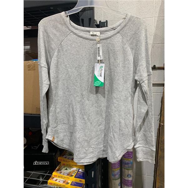 TreeWaffle Longsleeve Lt Grey Ladies High Rise Shirt SZ Med