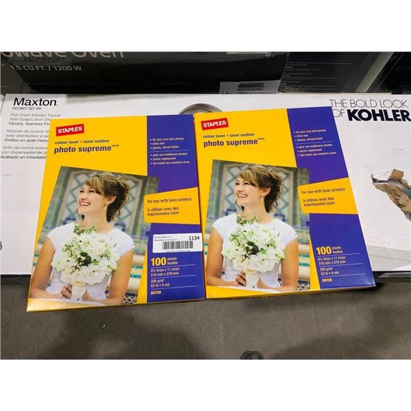 Staples Color Laser Photo Supreme Photo Paper - 2 x 100 Count
