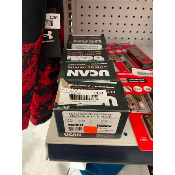 UCAN Flat-Headed Fastener 1 1/2" AFH37 100 x 4 boxes
