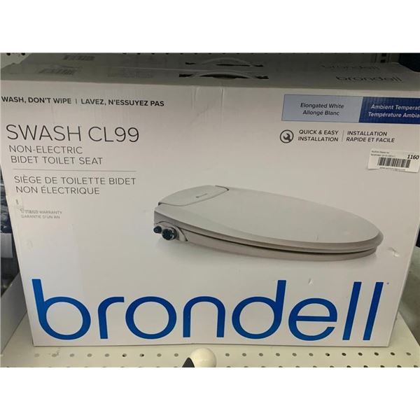 Brondell SWASH CL99 Non-Electric Bidet Toilet Seat Engloated White