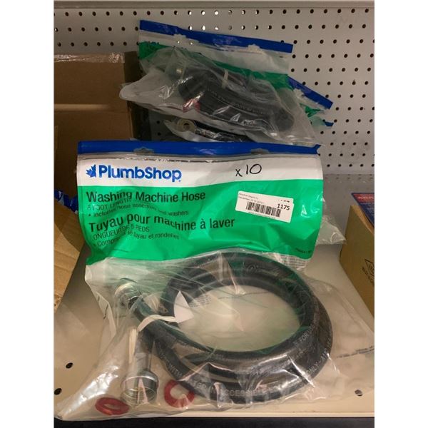 Plumb Shop Washing Machine Hose 5' Long, Includes Assembly and Washers - Lot of 10