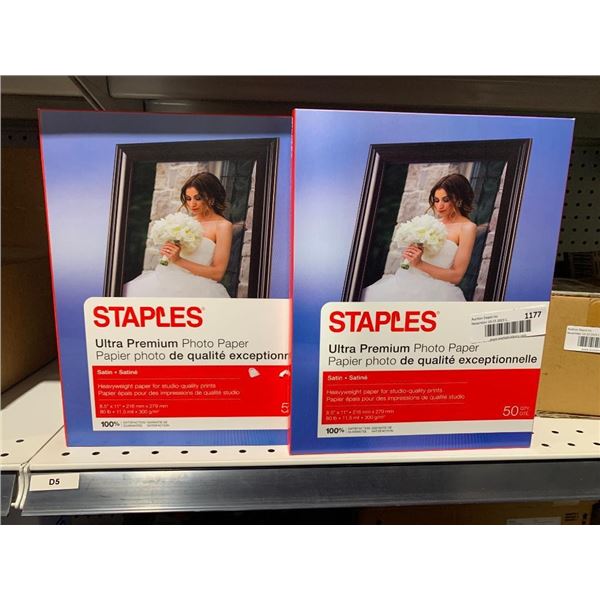 Staples Ultra Premium Satin Photo Paper - Lot of 2 x 50pc
