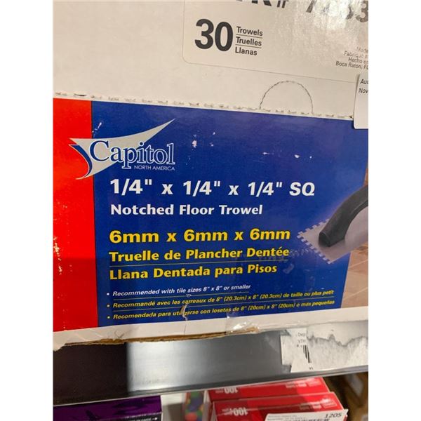 Capital Notched Floor Trowels - Lot of 30