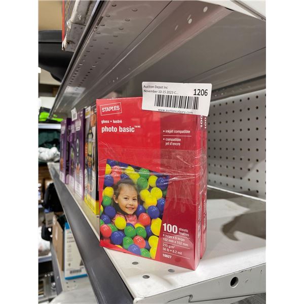 Staples Photo Paper Sheets 4x6" 100 Count - Lot of 2 Packs