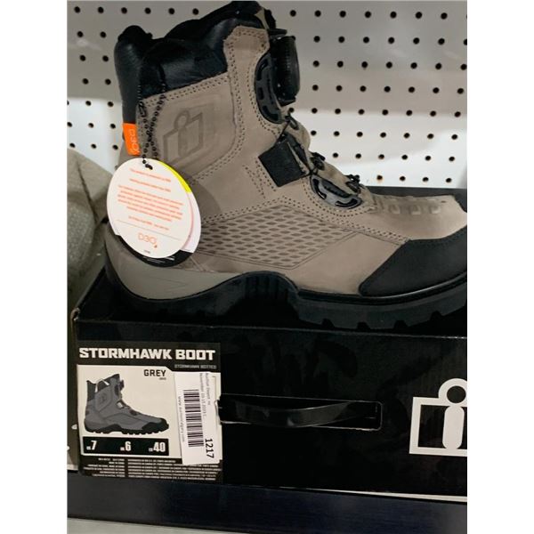 Stormhawk Gray Men's Motorcycle Boot - Size US 7 Men's