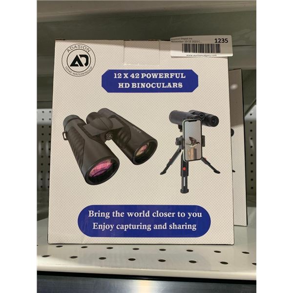 Adasion 12x42 Powerful HD Binoculars with Phone Stand