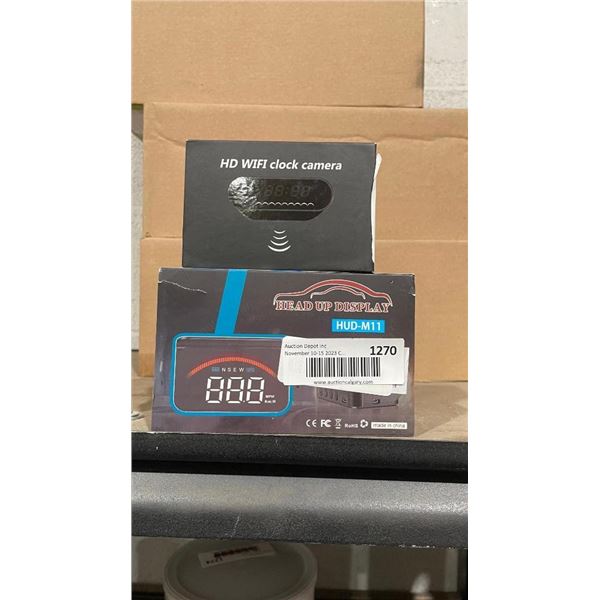 HUD-M11 Head Up Display and HD WIFI Clock Camera