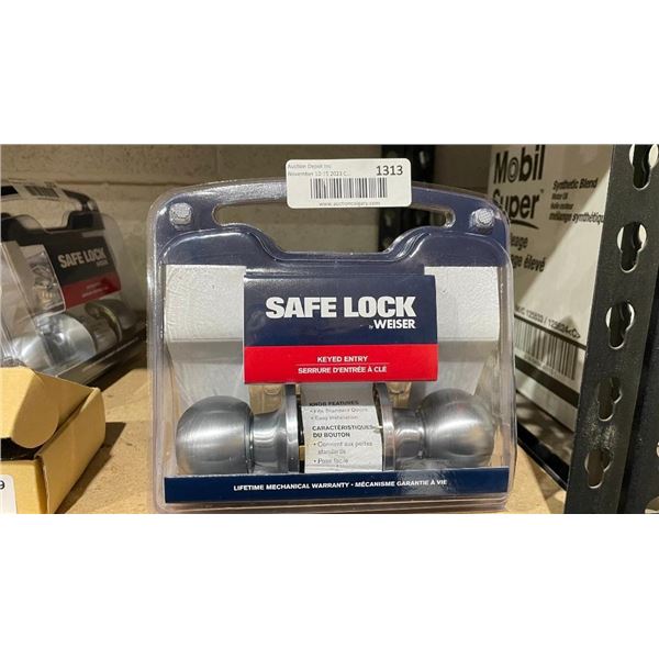 Weiser Safe Lock Keyed Entry Door Knobs