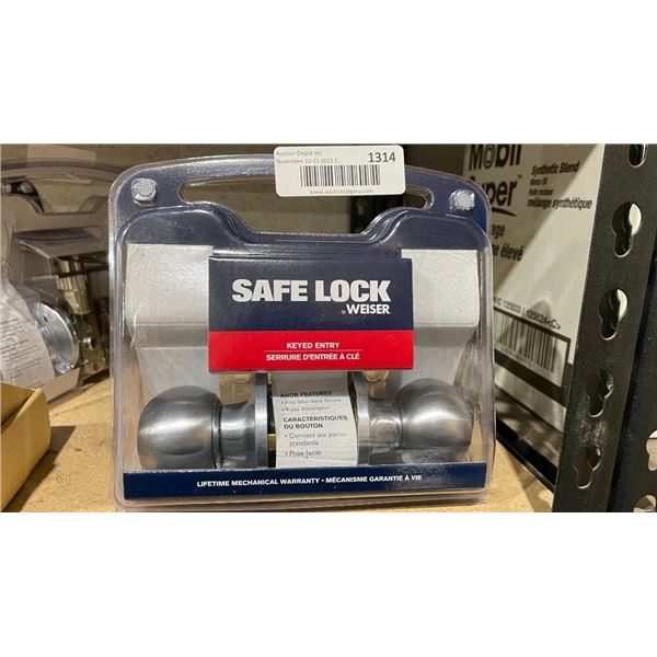 Weiser Safe Lock Keyed Entry Door Knobs