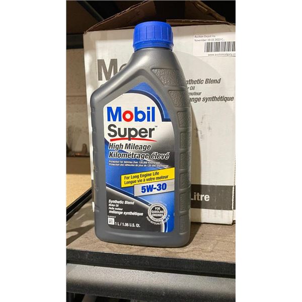 Mobil Super High Mileage 5W-30 Synthetic Blend Egnine Oil - Lot of 6 x 1 L