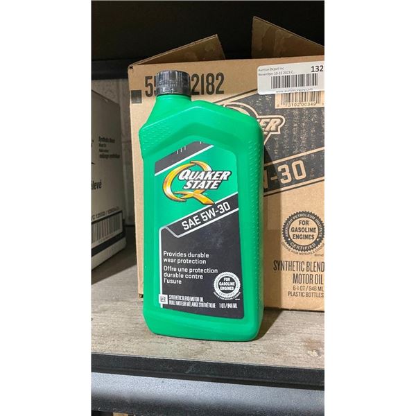 Quaker State 5W-30 Synthetic Blend Motor Oil - Lot of 6 x 1L