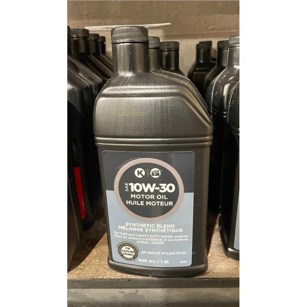 Circle K 10W-30 Synthetic Blend Motor Oil - Lot of 12 x 946mL