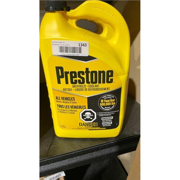 Prestone Antifreeze / Coolant - Lot of 3 x 3.78L