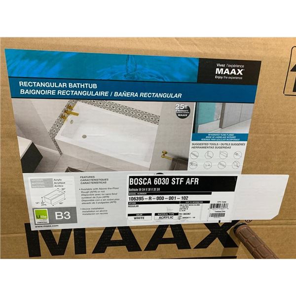 Maxx  BOSCA 6030 STF AFR Rectangular Bathtub 60x30x20"