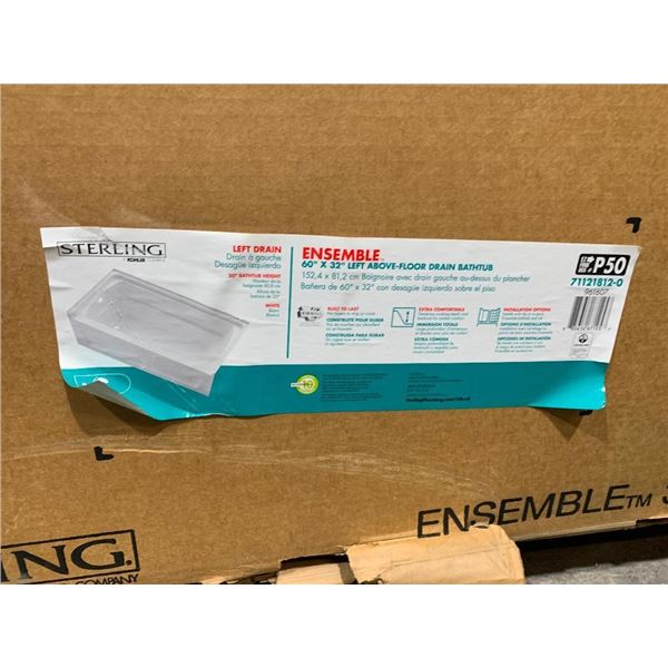 Sterling Left Drain Rectangular Bath Tub 60x32"