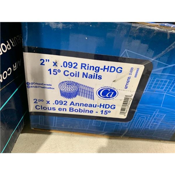 Crisp-Air 2" x .092 Ring-HDG 15° Coil Nails - 3600 Count