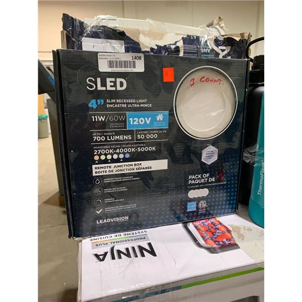 SLED 4" Slim Recessed Lights - Set of 3