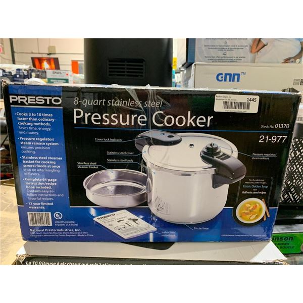 Presto 8 Quart Stainless Steel Pressure Cooker