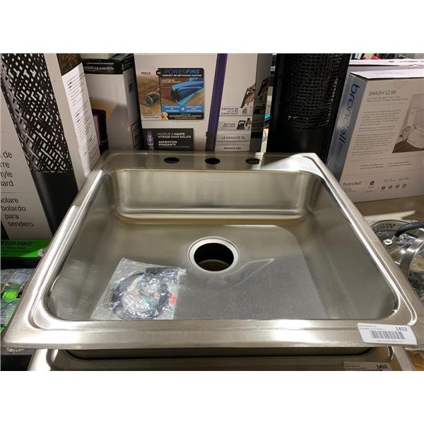 Elkay Lustertone Classic Stainless Steel 22" x 22" x 6" 3-Hole Single Bowl Drop-in ADA Sink
