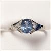 Image 1 : 10K White Gold Sapphire(1ct) Diamond(0.06ct) Ring (~Size 7)( (~weight 1.75g), Made in Canada, Apprai