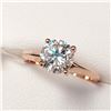Image 3 : 10K Rose Gold Moissanite(0.8ct) Ring (~Size 6) (~weight 1.61g), Made in Canada, Appraised Retail $10