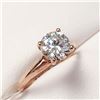 Image 4 : 10K Rose Gold Moissanite(0.8ct) Ring (~Size 6) (~weight 1.61g), Made in Canada, Appraised Retail $10
