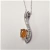 Image 1 : 10K White Gold Opal(0.5ct) Diamond(0.2ct) Necklace (~weight 1.53g), Made in Canada, Appraised Retail