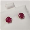 Image 2 : 10K Yellow Gold Ruby(3.1ct) Earrings (~weight 1.06g), Made in Canada, Appraised Retail $965