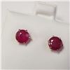 Image 3 : 10K Yellow Gold Ruby(3.1ct) Earrings (~weight 1.06g), Made in Canada, Appraised Retail $965
