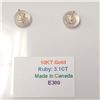 Image 5 : 10K Yellow Gold Ruby(3.1ct) Earrings (~weight 1.06g), Made in Canada, Appraised Retail $965
