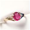 Image 2 : 10K Yellow Gold Ruby(1ct) Diamond(0.02ct) Ring (~Size 7.5)(~weight 1.57g), Made in Canada, Appraised