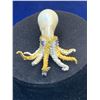 Image 4 : Natural Pearl & Black Opal sculpted Octopuss 22.85 Carat Ring set in .925 Silver with APPRAISAL VALU