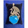 Image 1 : Natural Turquoise .925 Silver Dragon Pendant with APPRAISAL VALUE $810.00
