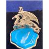 Image 2 : Natural Turquoise .925 Silver Dragon Pendant with APPRAISAL VALUE $810.00