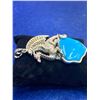 Image 3 : Natural Turquoise .925 Silver Dragon Pendant with APPRAISAL VALUE $810.00