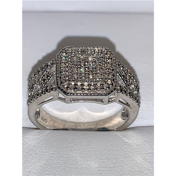 Natural Diamond .72 Carat Cluster Top Dress Ring with appraisal certificate value $1800.00
