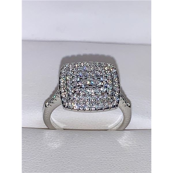 Ladies Multi Stone Cluster Top V. Wang Styled Dress ring size 7