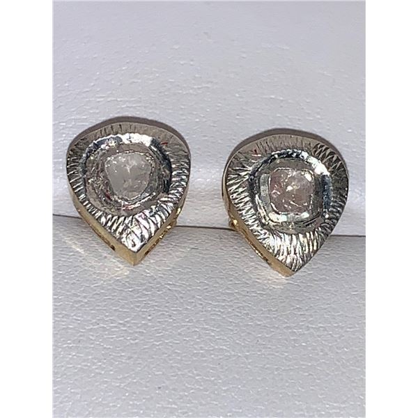 Natural Diamond 2.0 Carat .925 on 14K Gold Earrings with Appraisal certificate value  $1700.00