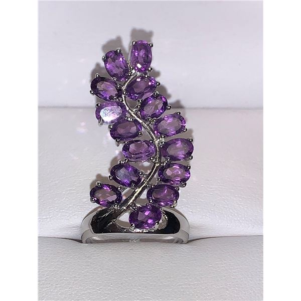 Natural Amethyst Multi Stone 7.75 Carat Ring Appraised $750.00