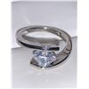 Image 3 : Princess Square Cut .65 Carat Bezel Set Floating Solitaire Ring