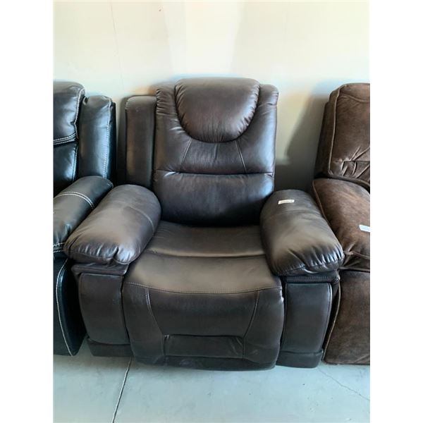 Brown Leather Reclining Chair missing side