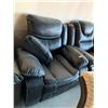 Image 1 : Black Stitched Leather Reclining Sofa